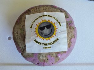 A handmade rock souvenier for the solar eclipse