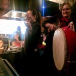 Birthday drums and gongs and singing