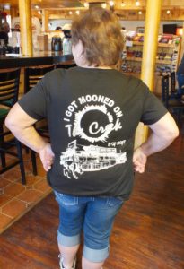 Looking stylish in a Mann Creek Cafe Solar Eclipse shirt