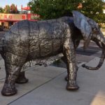 An elephant on the sidewalk at Downtown Meridian Art Week