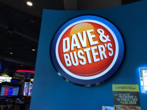 Dave & Buster's sign inside