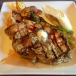 A delicious grilled pork chop at Kahootz