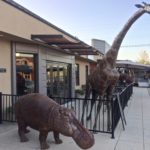 Hippo and Giraffe eyes the street in front of Potter's Tea House in Downtown Meridian