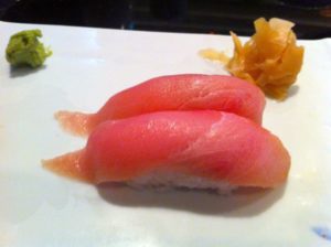 tuna sushi is flavorful