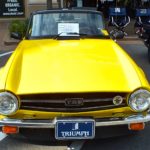 Nice yeellow Triumph at meet in Meridian