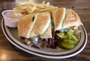 Philly Cheesesteak with fries.