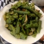 Smoked Green Beans with onions and bacon, oh my!