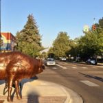 Walking past the animals at Downtown Meridian Art Week