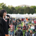 singing to the crowd at the Hyde Park Street Fair 2017