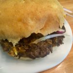 Closeup of Bison Burger at BFC