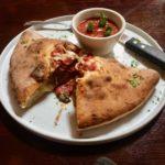 Calzone with marinara sauce