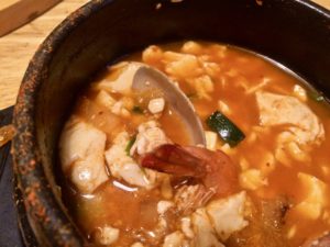 Clam and Shrimp in Soon Tofu soup at Mr. Wok