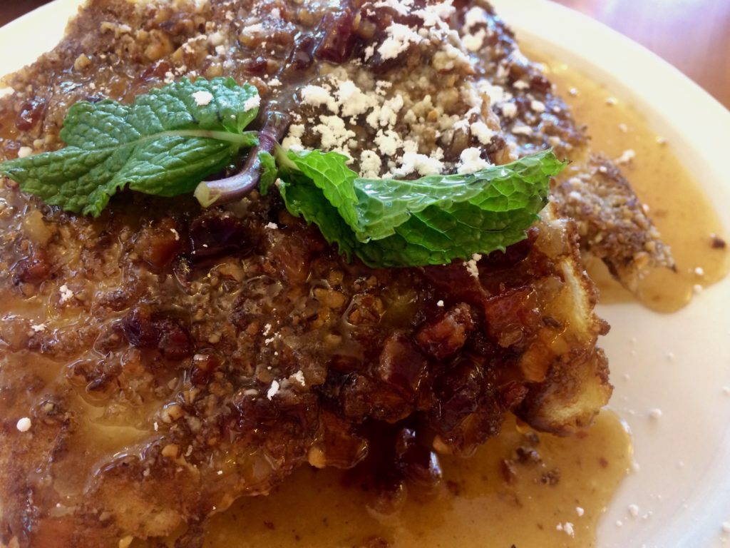 French Toast with Pecans and Caramel sauce at The Griddle