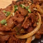 Spicy Pork Bulgogi closeup at Mr. Wok