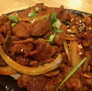 Spicy Pork bulgogi closeup