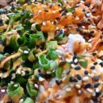 Yellotail and Spicy Tuna Poke closeseup