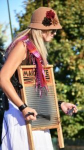 Brook Faulk with washboard