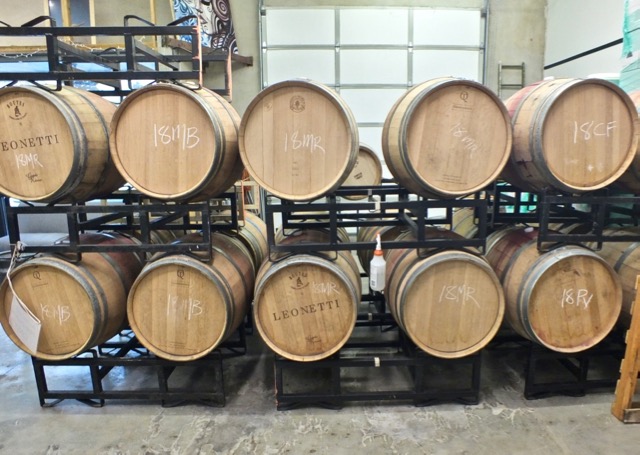 The oak casks at Par Terre Winery