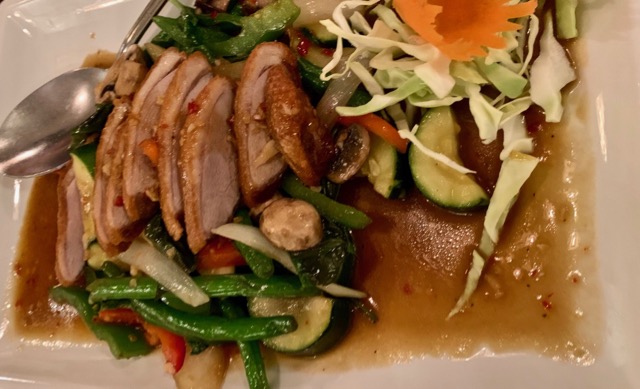 Basil Duck at Sa-wa-dee Thai Restaurant in Meridian