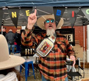 Steve Twilegar at the Gold Mine Hotel Saloon Chili Booth