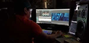 Editing room for the 48-hour horror film