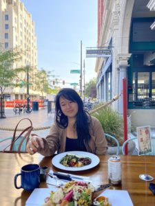 Boise Yelp Ambassador StaciLei Dining outside