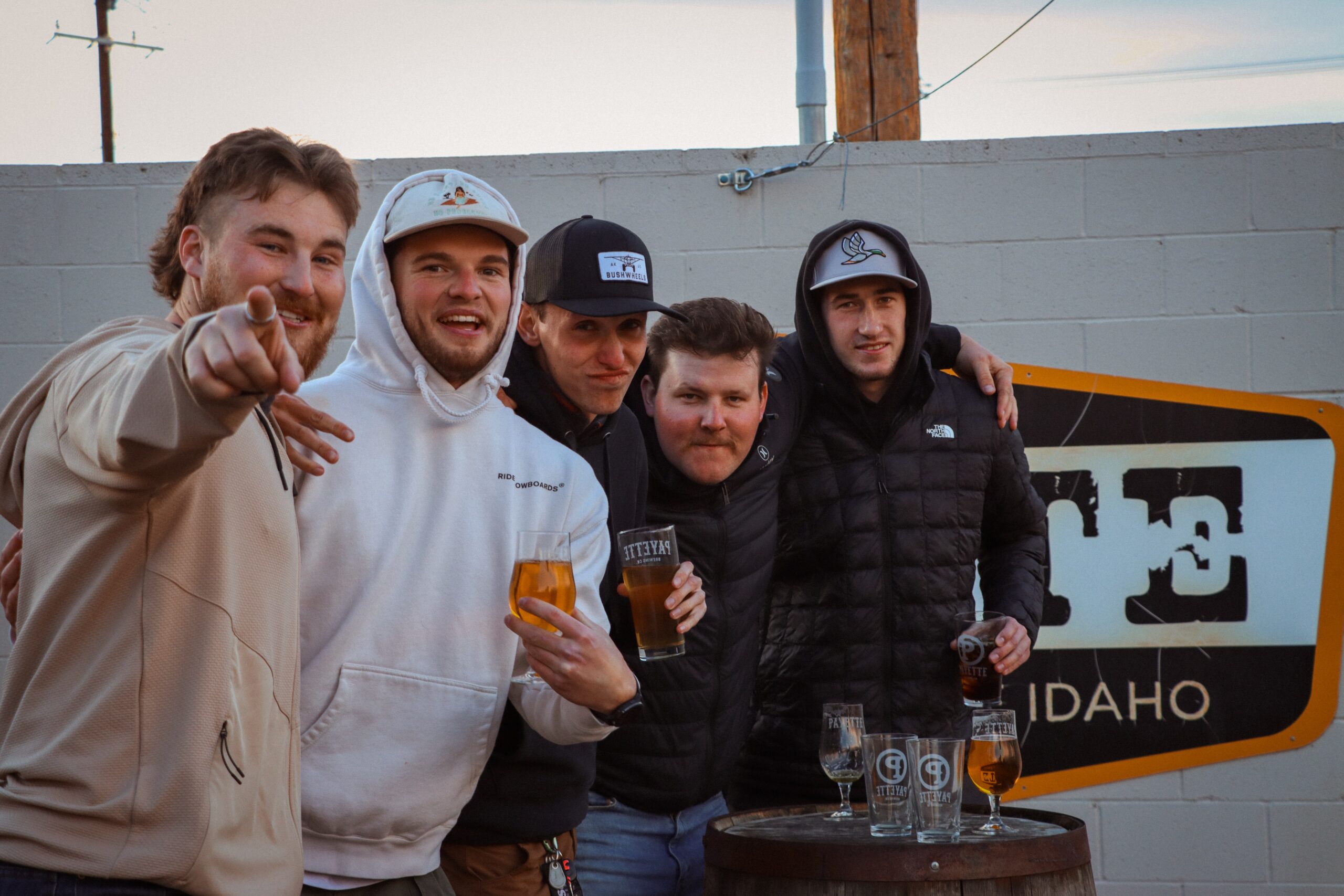 Crowd of men at Payette Brewing Company in Boise, Idaho for Treefort Music Festival to watch Brother Elsey.