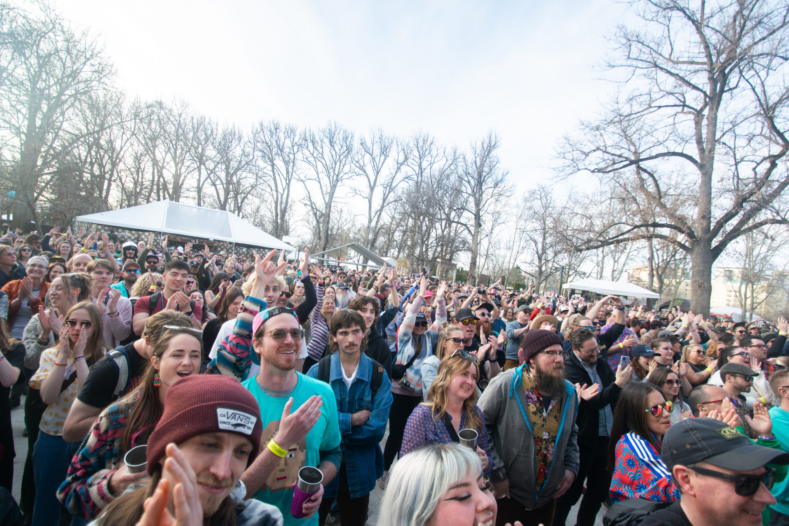 Fans clapping and cheering at Built to Spill's performance, Treefort Music Festival 2024.