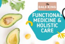 Unlocking Health: The Power of Functional Medicine & Holistic Healthcare Picture of Avocado with stethoscope and other health related items depicting the theme of this episode of The Dale King Show.
