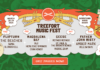 Treefort Music Fest 2026 lineup banner featuring Flipturn, Magdalena Bay, Geese, and Father John Misty in downtown Boise, Idaho, March 25–29, 2026.