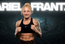 Ariel “Rare AF” Frantz | Cage Return, Mindset & Front Street Fights 35 at Idaho Central Arena Ariel “Rare AF” Frantz posing in fight stance ahead of Front Street Fights 35 at Idaho Central Arena in Boise Idaho