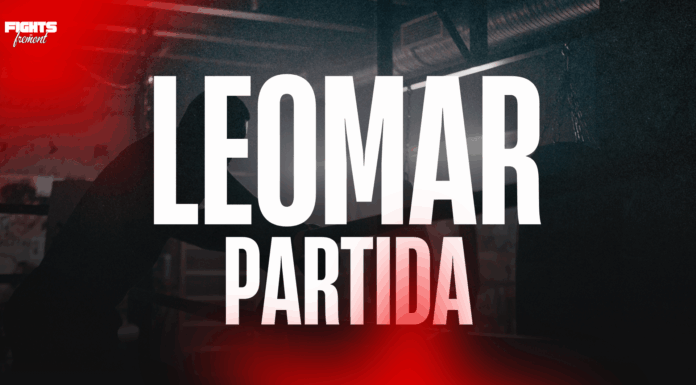 Idaho Golden Gloves Champion Leomar Partida on Fights on Fremont 5, Heavyweight Boxing & Building a Boxing Legacy Promotional graphic featuring Idaho Golden Gloves Heavyweight Champion Leomar Partida training in a boxing gym ahead of Fights on Fremont 5 in Rupert, Idaho.