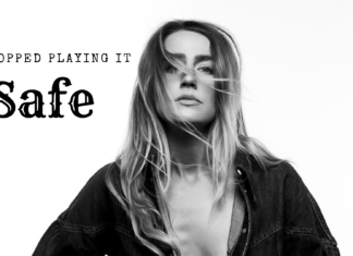 Black-and-white portrait of country singer Ingrid Andress beside the words “I Stopped Playing It Safe” for her Boise Beat interview.